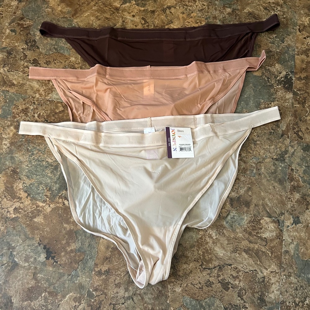 Joyspun String Bikini Panties Womens Size XXL (20) Brown Panty Underwear 3 Pair